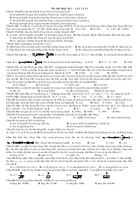 Đề thi Ôn thi hoc ki I  Vât ly 12
